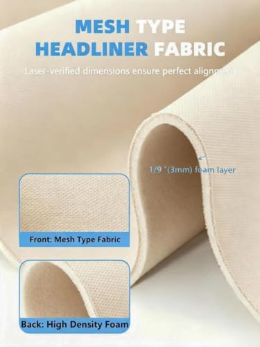 YOKKIP Beige Mesh Headliner Fabric