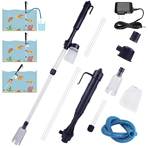 Gigicloud Fish Tank Cleaner Electric Aquarium Vacuum Gravel Cleaner Multifunction Automatic Fish...