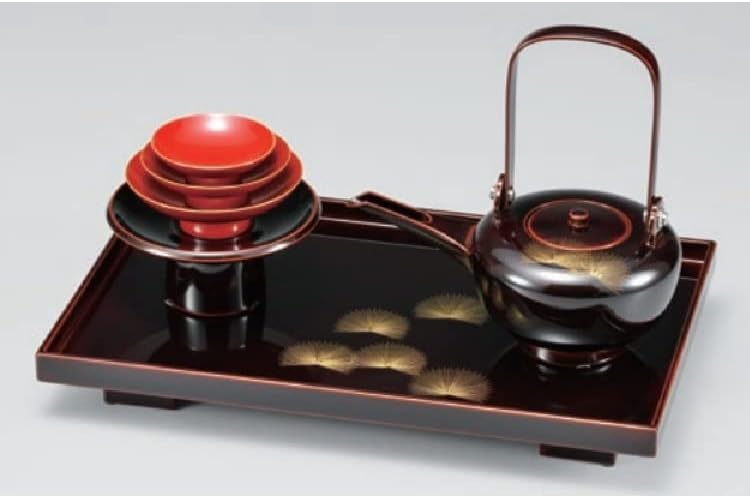 Amazon | 越前漆器 漆遊館 溜 若松 姫屠蘇器 日展作家 立山作 | 重箱
