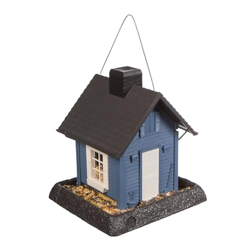 Blue Cottage Birdfeeder, 9.5 x 10.25 x 13.25 (9085)