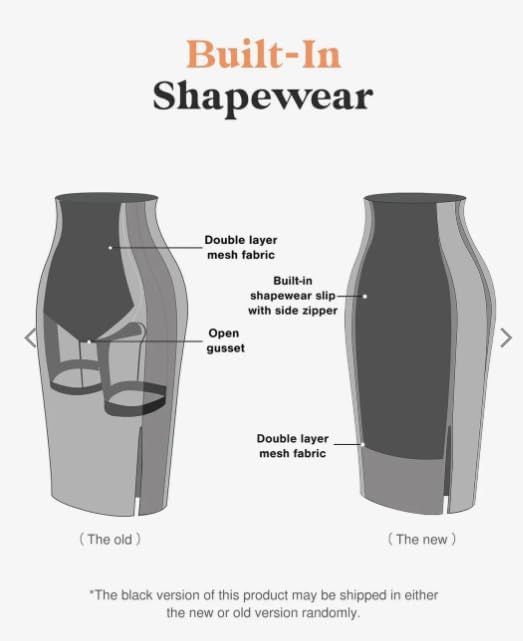 Popilush Faux Leather Skirts Skirts for Women Tummy Control with Built in Shapewear High Waist Midi Skirts Black - Image 3