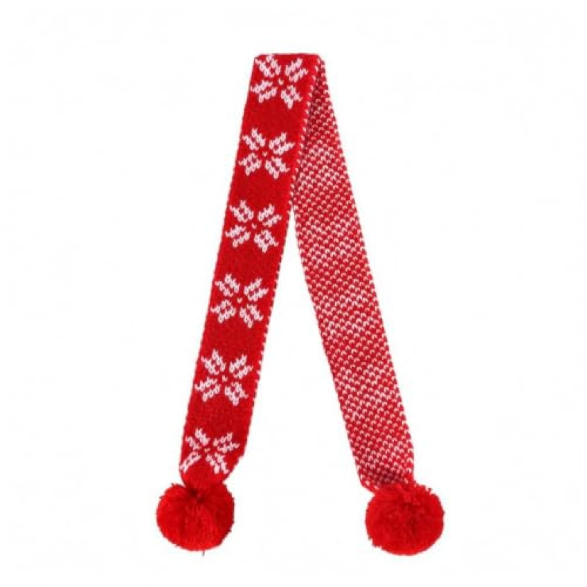 Christmas Knitted Pet Scarf with Pom-Poms