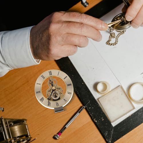 Insert d'Horloge Squelette Doré 80mm pour Remplacer un Mécanisme Cassé