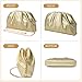 lovyoCoCo Clutch Purse for Women Soft Pleated PU Wedding Clutch, Elegant Evening Bag for Galas, Proms,Cocktail Parties (Gold)