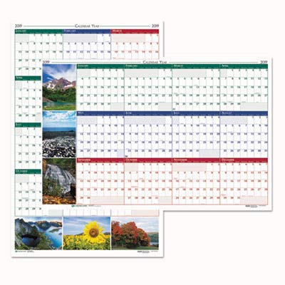 HOD3931 - House Of Doolittle Earthscapes Nature Scene Reversible/Erasable Yearly Wall Calendar