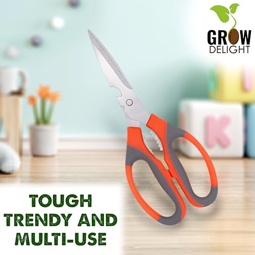 Image of Scissors for Home Gardening and Household | Scissors for kitchen Use | Cutter for Plants With Steel Blades & Camfortabel Grip | Multipurpose Sicssors