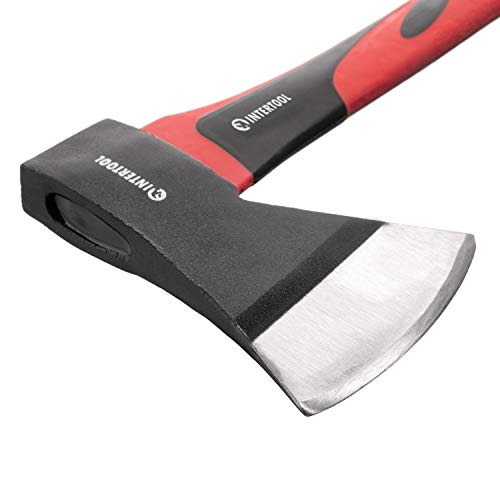 Intertool 15-Inch Hatchet, Small Camping Axe, Wood Chopping Ax, 1.8 Lb / 800 G, Shock Absorbing Fiberglass Anti-Slip Handle Ht-0262 #TOP3