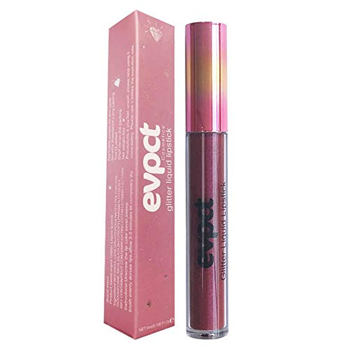 Mererke_Pretty Shimmer Lip Gloss Metal Lipstick,Primers Waterproof Moisturizing Liquid Lipstick,Long Lasting Glitter Lip Tints (04)