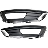 BXZ Front Foglight Foglamp Fog light lamp Bezel Cover with Chrome Trim Pair RH LH for 2015-2018 Ford Focus S Se Titanium FO1039157