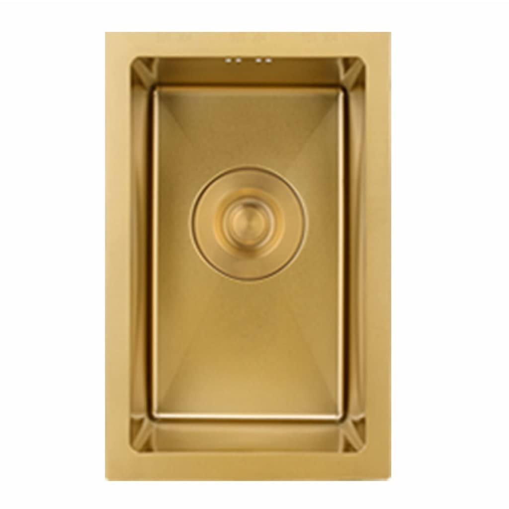 ZQFHSX Kitchen Sinks Bar Stainless Steel Multifunctional Single Bowl RV Sink Drop In Or Undermount With Drain (Color : Gold, Size 43x236x22cm)