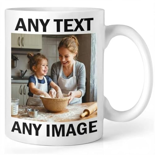 Personalised Photo Mug Custom Cup | Add Your Own Picture Logo or Text | Gift Mug for Birthday Family & Friends | Microwave & Dishwasher Safe | Quality Print Hot Drink Safe | 11 oz White Mug