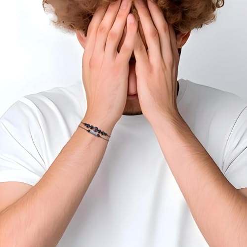 Kvekstio Triple Protection Bracelet for Men Women, Empath Protection Bracelet Gifts, Black Tourmaline and Obsidian Gifts for Him Her, Adjustable Negative Energy Blocker Jewelry3