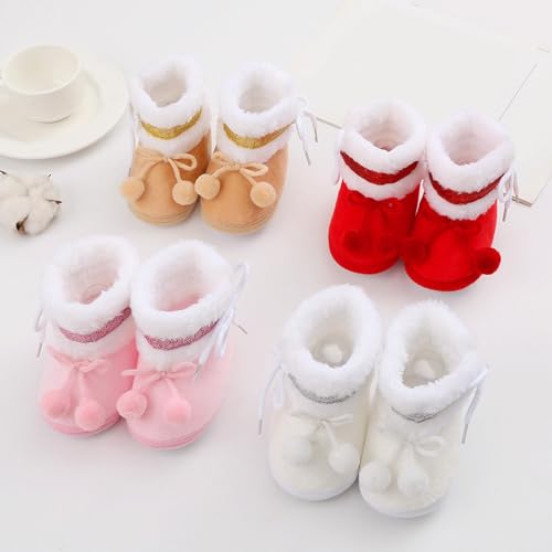 IWIHMIV Toddler Girls Ankle Boots Boys Girls Warm Winter Walking Shoes Non-Slip Snow Prewalker Baby Walking Shoes2