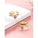 Aheli Gold Plated Rani Pink Cubic Zirconia Studded Fancy Toe Ring Adjustable Bichiya Stylish Fashion Jewelry Gift for Women