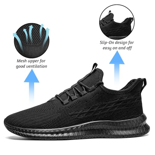 Mens Walking Tennis Shoes Slip on Runing Sneakers Casual Fashion Lightweight Breathable Gym Outdoor3