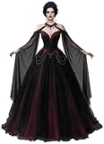 Mauuwy Vintage Victorian Black and Dark Burgundy Wedding Dresses for Women Gothic Wedding Gowns with Cape Retro Bride Dress Tassels Vestidos de Novia 26 Plus Size