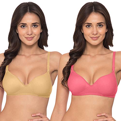 Image of Komli - Heavily Padded Push-Up Bra - Cotton Rich - Balconette - 3 /4th Coverage, Seamless, Wireless, Multiway Straps - T-Shirt Bra
