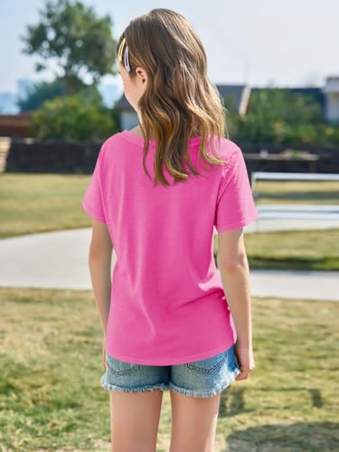 Image of Imily Bela Girls Short Sleeve T Shirts Casual Crewneck Fashion Tees Kids Summer Tops 5-14 Years