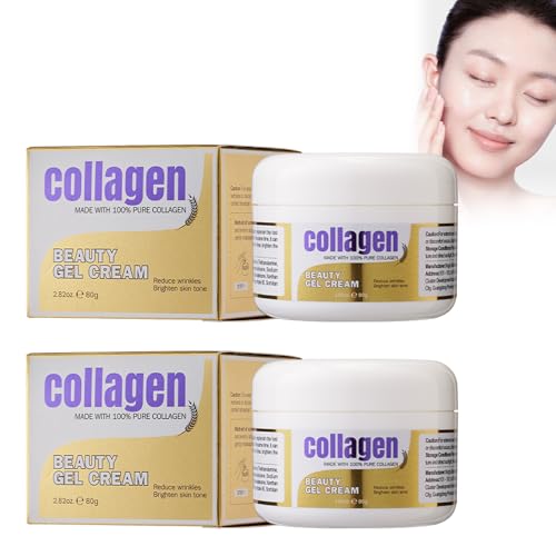 Crema Gel De Colágeno Hidratante Intensa - Antiarrugas, Elasticidad E Hidratación | Reduce Líneas Finas Y Brillo Saludable | Crema Facial Diaria Y Nocturna Para Todo Tipo De Piel | 2 Unidades