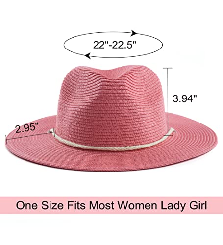 Sombrero Fedora de Paja para Mujer, Verano, Playa, UV UPF50+ miniatura 4