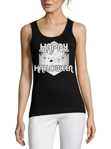 Débardeur en coton pour femme motif Halloween zombies finitions haut de gamme