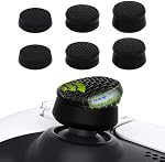 PlayVital 3 Height Armor Thumbs Cushion Caps Thumb Grips for ps5, for ps4, Thumbstick Grip for Xbox Core Wireless Controller, Thumb Grips for Xbox One, Elite Series 2, for Switch Pro - Black