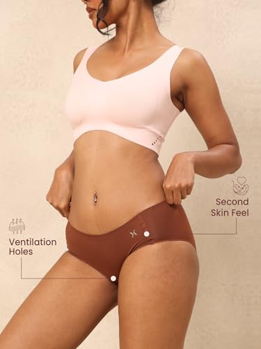 Image of Krvvy Breeze Hipster Underwear for Women | Seamless Mid Waist Panties with Super Stretchable Fabric | Odourless Ventilation | InvisiSoft Edges