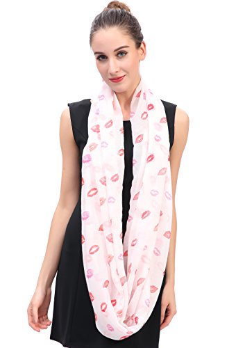 Lina & Lily Lips Print Women's Infinity Scarf Lightweight3