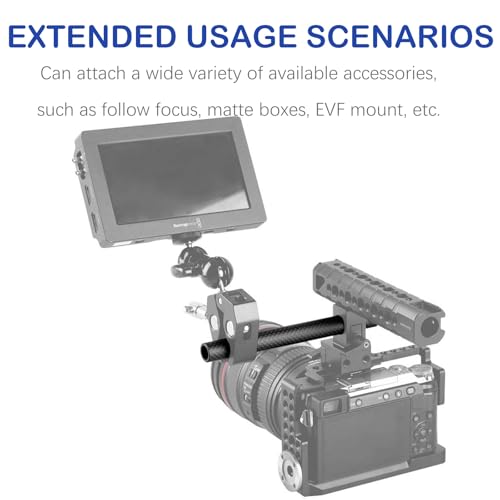 NICEYRIG 15mm Rod Carbon Kohlefaser-Ruten 20cm Länge für 15mm Rods Clamp Matte Box(2pcs)