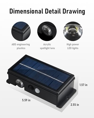 Mrzxy MRZXY05 Solar Step Lights For Outside 5 Modes Motion Sensor Led Step Lights Solar Powered Outdoor Waterproof thumb #7