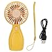 Pilipane Mini Ventilator, tragbarer Mini-Handventilator, kompakter Mini-USB-Ladevorgang, gelbes batteriebetriebenes Lanyard-Design, tragbarer Ventilator für drinnen, draußen, Pendeln, Büro, Reisen