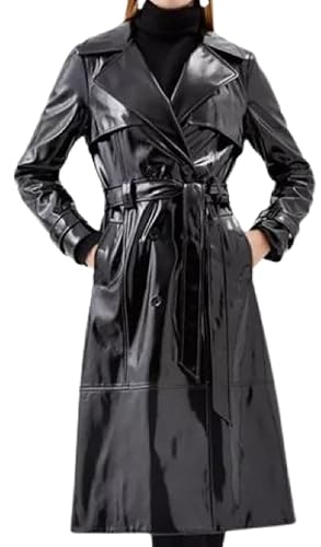 AAOutfitz Trench en vinyle pour femme en PVC, Noir - PVC, S