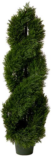 Nearly Natural Double Pond Cypress 4 ft. H Spiral Topiary UV Resistant with 1036 Leaves (Indoor/Outdoor)