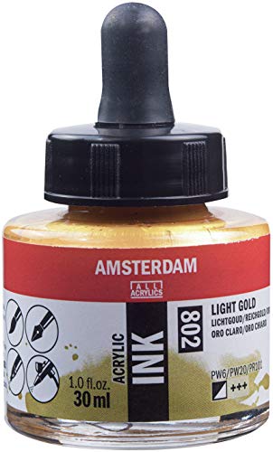 Amsterdam - Bote De Tinta Acrílica De 30 Ml Ámsterdam Oro Claro En Oferta Amsterdam Acrylc Ink Oro, Dorado Claro, Talla Única