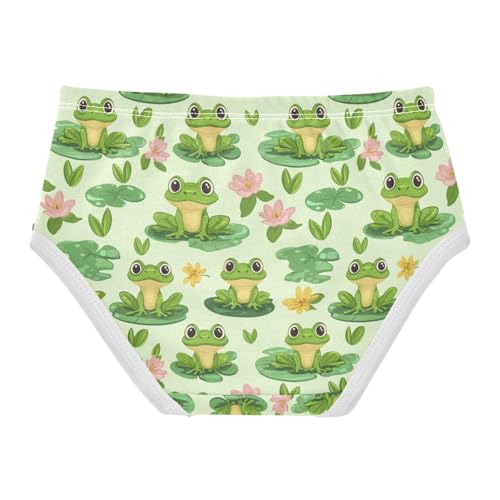 ZZKKO Cute Pond Frog Girls Underwear Toddler Panties for Girls Comfort Brief Size 2-8T2