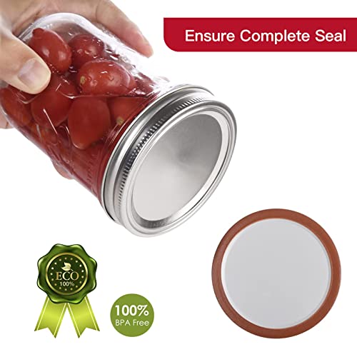 100Pcs/50 Sets Canning Jar Lids And Rings Wide Mouth, Split-Type Lids With Silicone Seals Rings Leak Proof And Secure Canning Jar Caps #TOP3
