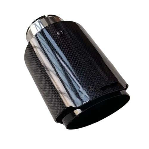 Terminales de escape universales negro recto de 73mm en fibra de carbono para tubo silenciador