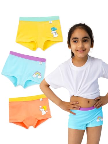 Image of superbottoms Girl Boyshorts | Supersoft Underwear for Girls | 3X Softer Underwear| Premium Panties for Girls | Super Stretchy, Gentle Elastics, No Scratchy Tags, AZO-Free Dyes| 3 Free Funky Tattoos
