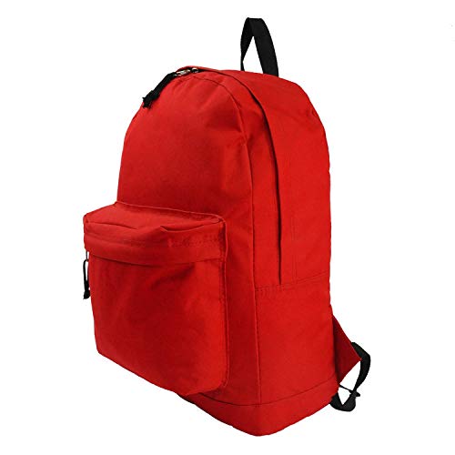 K-Cliffs Basic Emergency Survival Backpack Classic Simple School Book Bag Student Daily Daypack 18 Inch Red 18"x13"x16"2