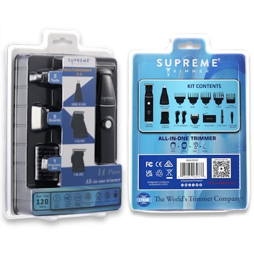 Supreme-Trimmer-Multigroomer-All-in-One-Trimmer-120-Min-Run-Time-Waterproof-14pc-Mens-Grooming-Kit-Beard-Trimmer-Nose-Ear-Head-Face-Hair-Clipper-SMG3030