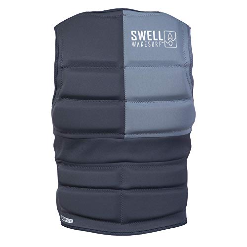 Mens Neoprene Wakesurf Comp Vest - Designed Exclusively For Wake Surfing, But Great For All Other Watersports Activities! (Charcoal, Large) #TOP3