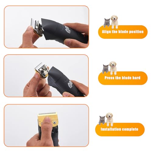 Audoc 4 peças, 10 lâminas para tosar cães compatíveis com Andis/Oster A5/Wahl KM-10 Series Dog Clipp