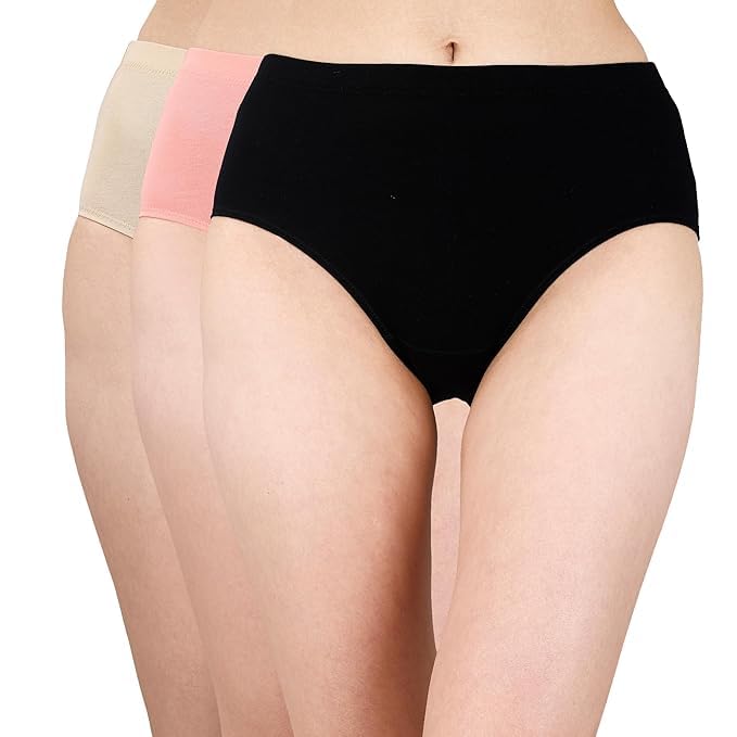 Women’s Cotton Spandex High Waist Full Coverage Briefs | Soft Waistband, Breathable Fabric, All-Day Comfort (Pack of 3)-image-16