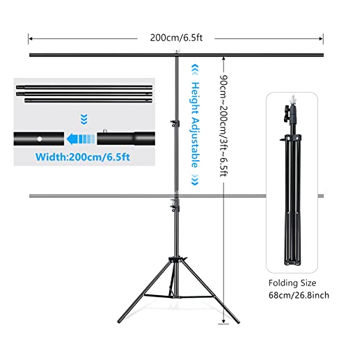 Mskira MK-TBJJ-BG1520 Blue Green Screen Backdrop With Stand Kit, 6.5 X 6.5Ft T-Shaped Adjustable Photo Backdrop Stand 2-In-1 Reversible Blue Greenscreen Background thumb #3