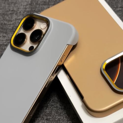 Coque polycarbonate iPhone 13 sans bordure couleur or rigide - 4