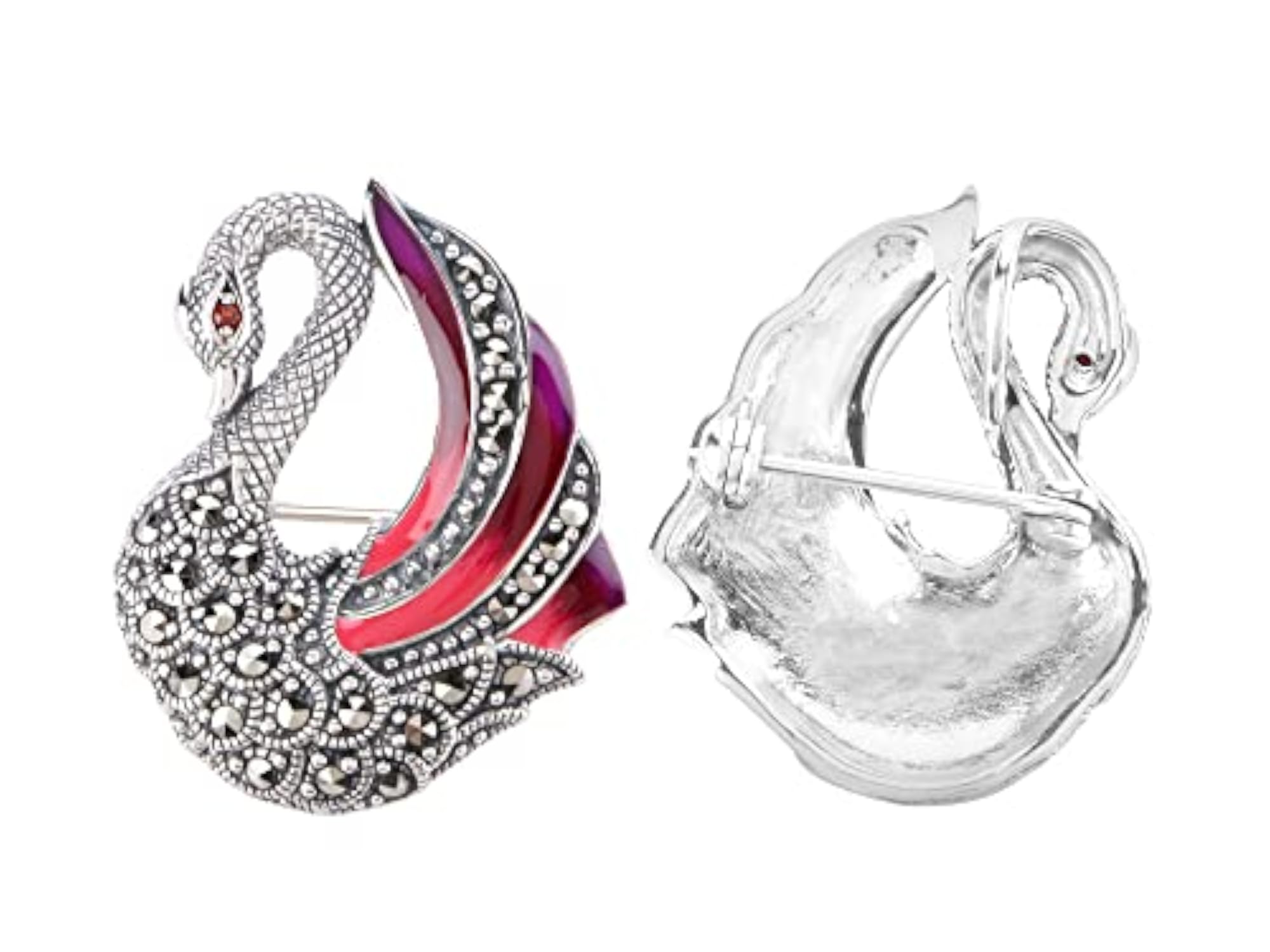 925 Silver Marcasite Brooch Cum Pendant for Women
