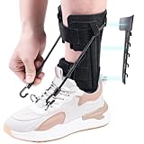 Pozpo Tech AFO Foot Drop Brace Splint, Adjustable Drop Foot Up Ankle Support for Walking with Shoes, Improve Walking Gait, Fits Right & Left, Women and Men - Black