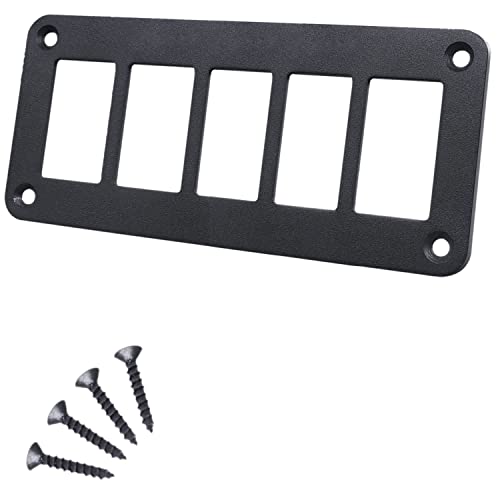 5-Way Rocker Switch Panel - Black Aluminum Rocker Switch Bracket For Boat Trailer Cars #TOP19