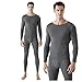 Hommes Couleur Unie Deux pièces Costume sous-vêtement Thermique Stretch Haut et Pantalon Ensemble Chaud Doux Chauffage Ensemble de vêtements de Ensemble Vaisselle Assiette Creuse