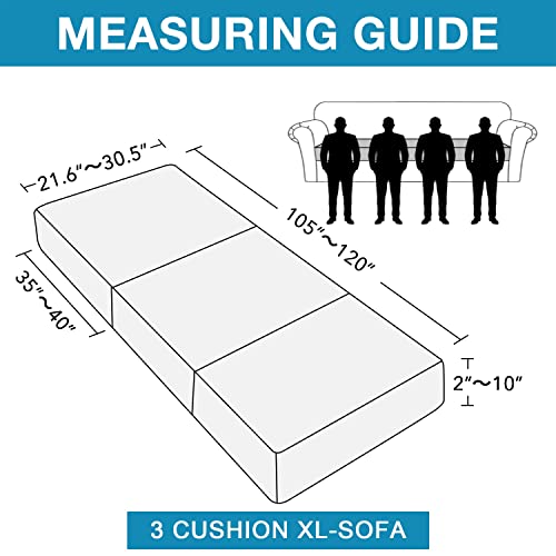 Flamingo P High Stretch Seat Cushion Cover Sofa Cushion Furniture Protector For Sofa Seat Sofa Slipcover Sofa Cover Soft Flexibility With Elastic Bottom (3 Pieces Cushion Covers, X-Large - Ivory) #TOP1